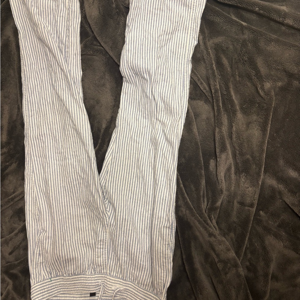 Ann Taylor Blue and White Striped Pants